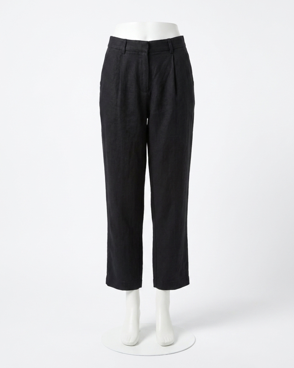 NEW BELLA DAHL women's high waist straight leg piped side pant in black